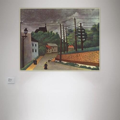 Holover Henri Rousseau"View Of Malakoff Hauts De Seine,1903"Canvas Oil Painting Western Art Decor Poster Aesthetic Home Decor