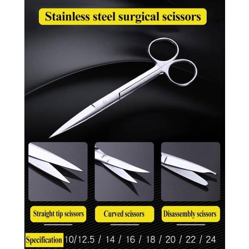 Surgical Scissors Animal Veterinary Vet Medical Straight curved Tip Scissors Farming Tools Stainless Steel