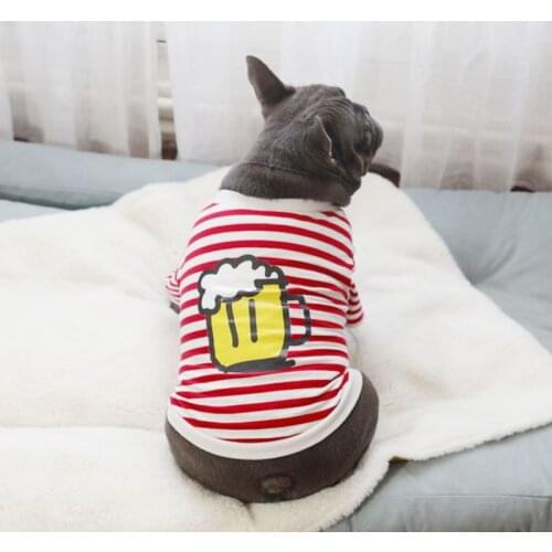 Cotton Dog T-shirt Spring Autumn Dog Clothes Pug French Bulldog Clothing Stretch Tee Shirt Pajamas Schnauzer Costume Dropship