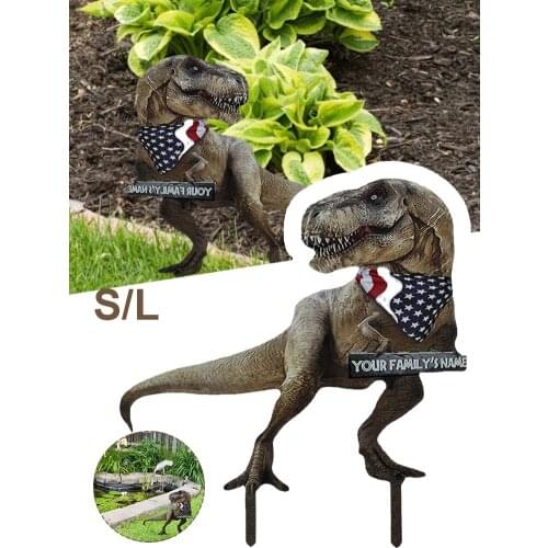 Metal Garden Decoration Sculpture Dinosaur T-Rex Figurine Waterproof Anti Rust Outdoor Garden Ornament Home Decor