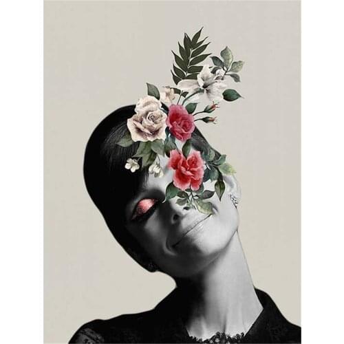 Colorful Women Calligraphy DIY 11CT Cross Stitch Embroidery Kits Needlework Craft Set Cotton Thread Printed Canvas Home Sell