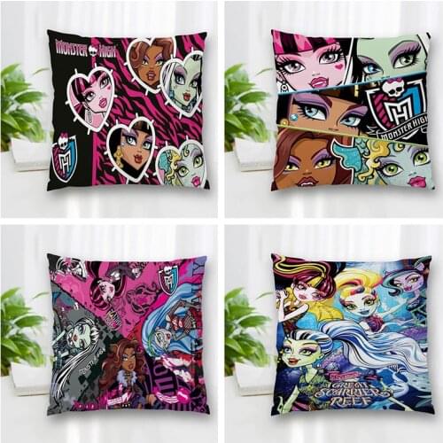 Custom Monster High Pillowcase With Zippered Bedroom Home Office Decorative Pillow Sofa Pillowcase Cushions Pillowcover