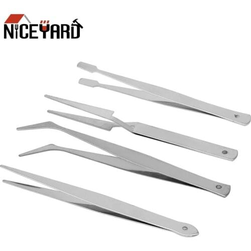 NICEYARD DIY Crafts Modelling Soldering Trade Work Tool Stainless Steel Hand Tool Electronic Assemblers 4pc/Set Tweezers