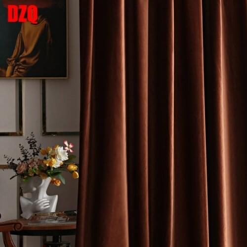 Nordic Light Luxury Retro Velvet Curtains Stylish Minimalist Modern Living Room Bedroom Curtains