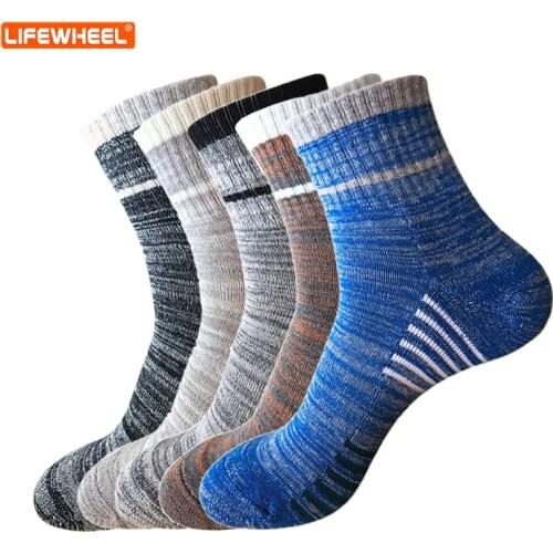LifeWheel Men Socks Casual Athletic Running Breathable Cotton Socks Winter Crew Men Short Socks 5 Pairs/Lot