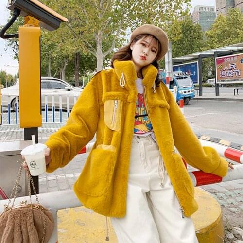 Autumn Winter Fur Coat Overcoat Womens 2020 New Medium long Otter Fur Coats Female Fashion Warm Loose Locomotive Mink Down Coat
