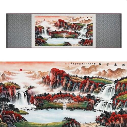 Landscape art painting Mountain and River art painting Sunburst painting Chinese landscape painting19062919