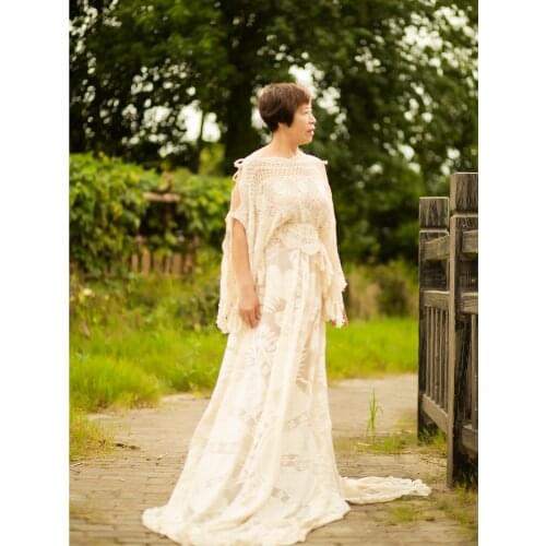 Photo Shoot Boho Condole Belt Pregnant Robe Maternity Dresses Maxi Kaftan Evening Party Costume Women Photography Accessories