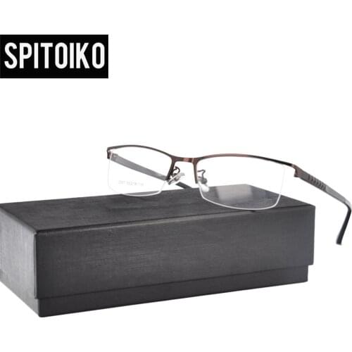 SPITOIKO Half Rim Eyewear Metal Frame With Comfortable Stylish Temple Optical Frame Myopia Spectacles Eyewear Eyeglasses 2507