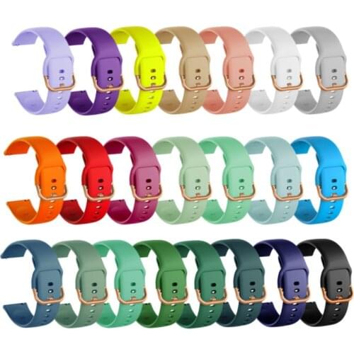 20mm 22mm New color Silicone Watch Band Replacement Strap for Samsung Galaxy Watch Active Gear S2 S3 Huawei Amazfit Bip Bracelet