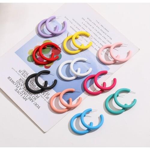 Vienkim Hoop Earrings Set Big Circle Earring Fashion Jewelry Earrings for Women Girls Steampunk Ear Clip Korean Earrings