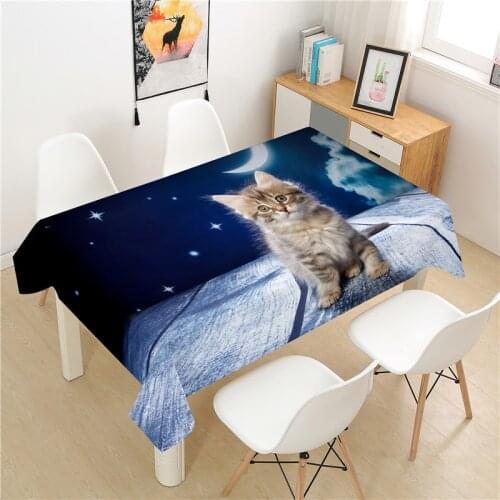 Little Cat Tablecloth polyester Hotel Picnic Table Rectangular Table Covers Home Dining Tea Table Decoration