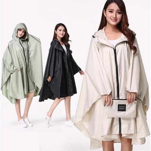 Stylish Hooded Women Raincoat Outdoor Long Poncho Waterproof Rain Coat Rainwear