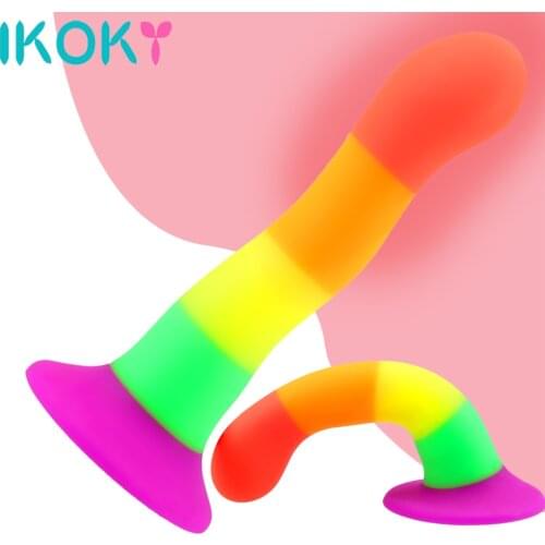 Adult Products Fake Penis Anal Clitor Stimulator with Suction Cup Colorful Dildo Sex Toys For Women Anal Dildo Silicone