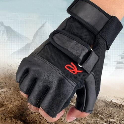2017 High Quality Gloves Fashion Gym Gloves Fingerless Men Women Fitness Work Out Palm Wrist Protection Mittens Half Finger
