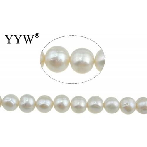 YYW High Quality 11-12mm 100% Natural Freshwater Pearl Beads white Pearl Round Loose Beads DIY Necklace Bracelat Jewelry Making