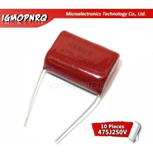 10PCS 250V475J Pitch 25MM 250V 4.7UF 475 4700PF igmopnrq CBB Polypropylene film capacitor new