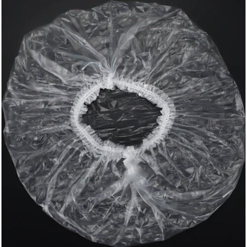 100 pcs disposable shower cap transparent spa salon hotel disposable elastic shower cap bathroom products shower cap
