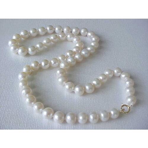 17" 7-8MM AAA GENUINE WHITE FRESHWATER PEARL NECKLACE