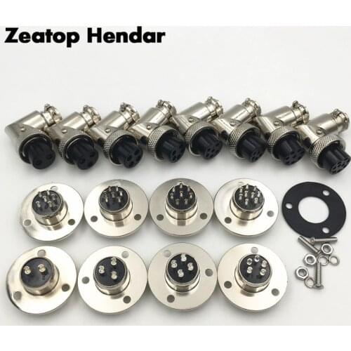 2Sets 90 Degree Angle GX16 2 3 4 5 6 7 8 9 Pin with Flange Aviation Connector Elbow M16 Female Plug Male Chassis Mount Socket