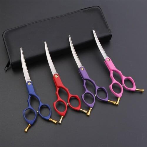 440C Stainless Steel Pet Grooming Scissors Cats and Dogs Hair Seam Scissors Up and Down Curved Scissors Sharp Haircut Pet Shears