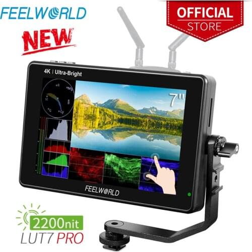 FEELWORLD LUT7 PRO 7 Inch 2200nits 3DLUT Touch Screen DSLR Camera Field Director AC Monitor with F970 External Power Install Kit