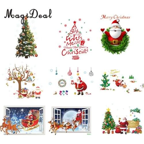 Assorted Christmas Stickers Wall Tile Window Decorative Stickers Art Decal for MERRY CHRISTMAS Decoration