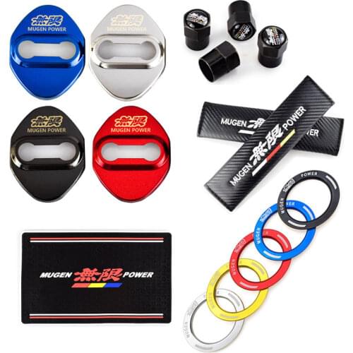 Car decoration ring accessories auto styling door lock cover seat belt case sticker for honda mugen power Civic 10th FK8 Type-R