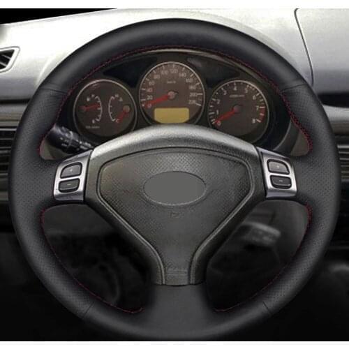 DIY Black Faux Leather Car Accessories Steering Wheel Cover For Subaru Forester 2005-2007 Outback 2005 2007 Legacy 2005-2007