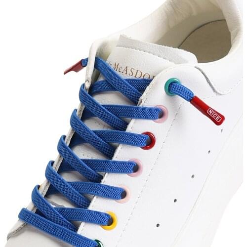 100CM No Tie Shoe Laces Elastic Shoelaces Young Male And Female Students Lazy Lace Flat Metal Lock Convenience Fast On And Off