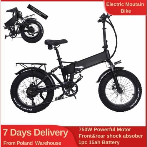 Fat Bike Electric 20Inch Foldable Electric Bicycle 750W Ebike Great Mountain Beach Fatbike Fetbike Bycicle Moped Eu Stock 1000W