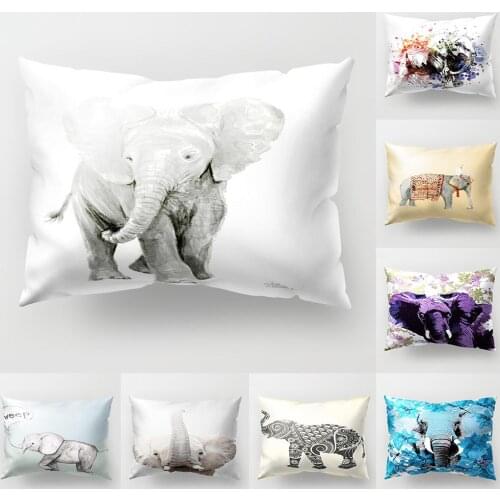Hot Animal Smart Elephant Throw Pillow Case Sofa Bed Cushion Cover Home Cafe Decor