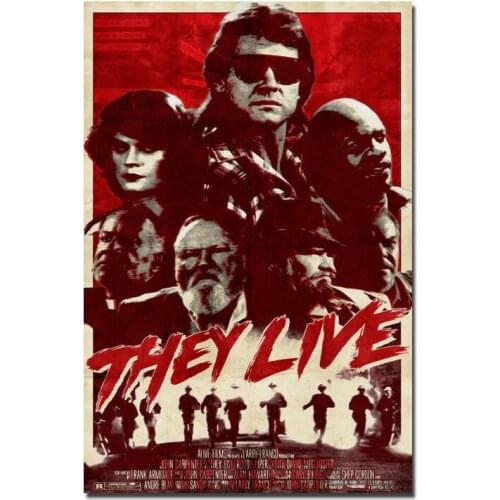 J0108 1988 THEY LIVE Movie Wall Sticker Silk Poster Art Light Canvas Home Decoration