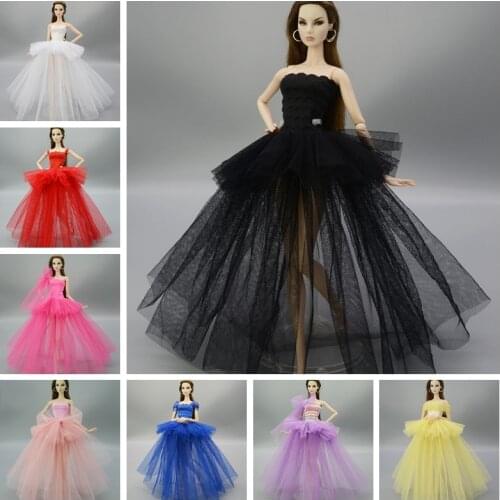Classical Evening Gown for Barbie Doll Clothes Purely Manual Bridal Dress 1/6 BJD Accessories Princess Girl Gifts Kids DIY Toys