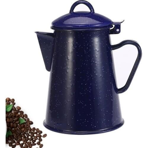 Coffee Pot Enamel Coffee Kettle High Quality Hand Tea Water Kettle Teapot Vintage Home Decor Starry Sky Blue Teapot