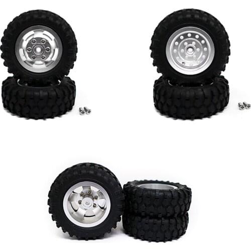 Wheel with Rubber Tire Tyre 5mm Hex for WPL D12 1/10 RC Car Upgrade