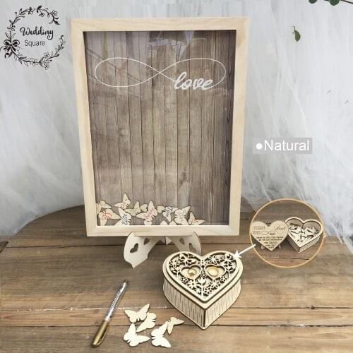 Wish Box Butterfly Wedding Decoration Rustic Sweet Wedding Guestbook Heart Drop box Wedding drop box 3D Guest book wooden box