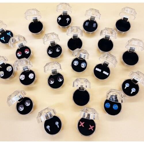 Kpop Bangtan Boys EXO GOT7 TWICE NCT X1 SEVENTEEN TXT Acrylic Ear Studs Gifts Wedding Party Lady Earring Jewelry 1.2CM With Box