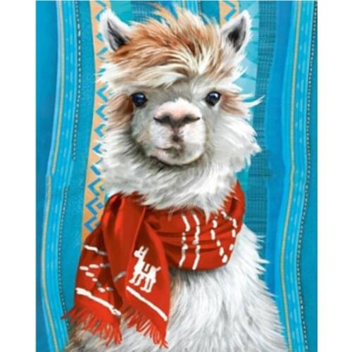 A Red Scarf Animals DIY Digital Painting The Living Room Decorative Painting Hand Painted Childrens Girlfriends Birthday Gift