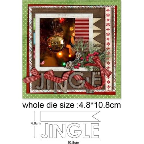 Metal Cutting Dies JINGLE Stripe frame 2020 new arrival craft Stencil For DIY Scrapbooking Paper/photo Cards Embossing Dies