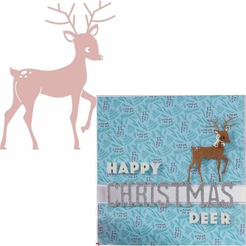 Sika Deer Frame Metal Cutting Dies Happy Christmas Deer Die Cuts For Card Making Scrapbook DIY Decoration New 2019 Crafts Cards