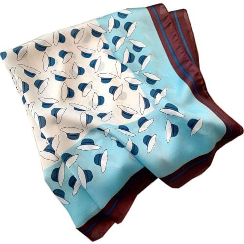 Fashion 2021 Silk Satin Hair Scarf Women Handkerchief Printed Female 70cm Square Head Bandana Small Neck hijab lady girl scarves