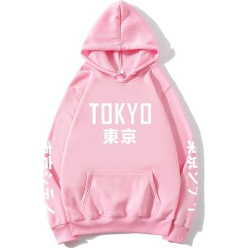 2020 Men Hoodies Trendy Japanese Style Streetwear Attractive Tokyo Letter Sweatshirts Long Sleeve Pullover Women Men Casual Tops