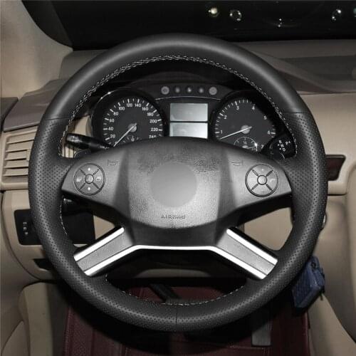 DIY Anti-Slip Wear-Resistant Steering Wheel Cover For Mercedes-Benz M-Class 2009-2011 R-Class 2010-2017 Car Interior Decoration