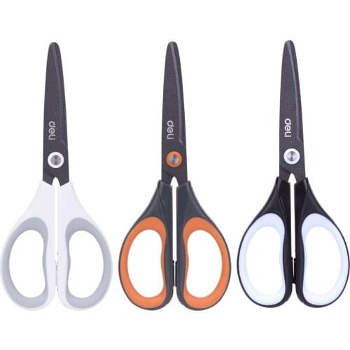 Deli stainless steel scissors office sewing cutting scissors safety household student hand cut paper