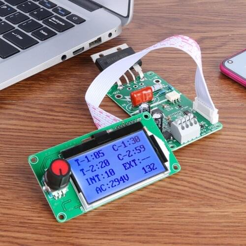 100A Spot Welder Control Board with Digital LCD Welding Machine Double Dual Pulse Encoder Time Control Weld Module Board