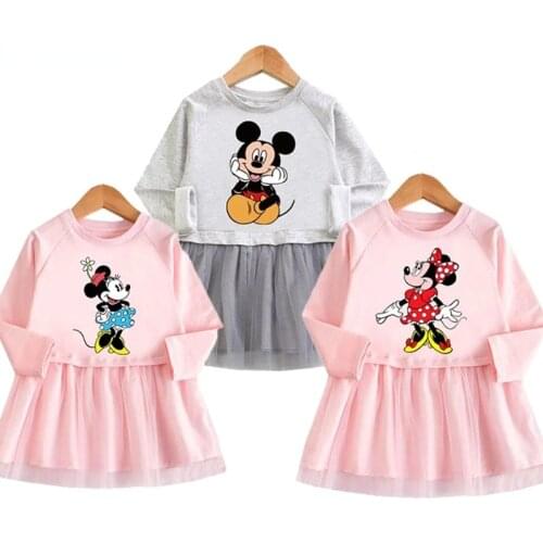 Girls Dress Summer Girl Baby Toddler Minnie Mickey Cartoon Dress Children Party Birthday Ballet Clothes Princess Cute Dresses