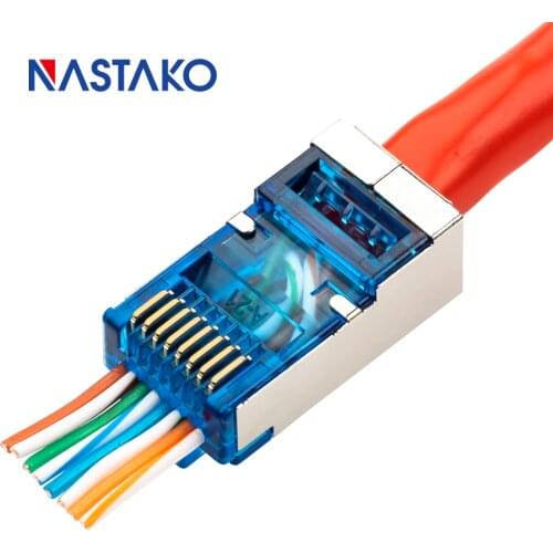 EZ Rj45 Connector Cat5e Cat6 Connector jack Network 8P8C Cat6 rj45 Module Plug Lan Cable Plug easy pass through for Cat6 Cat5