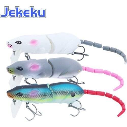 JEKEKU 1pc New Artificial Mouse Fishing Lure Plastic Rat Fishing Multi-joint Bait Fishing Lure with Hooks Fishing Tackle