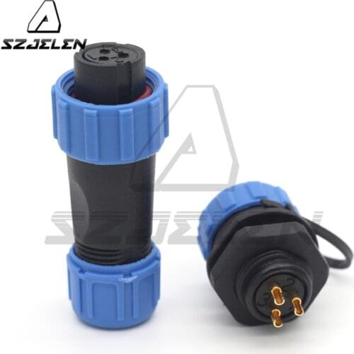 SP13 3 pin cable connectors wire connectors, male female wire connector,IP68, Industrial Power Cable Wire Conne